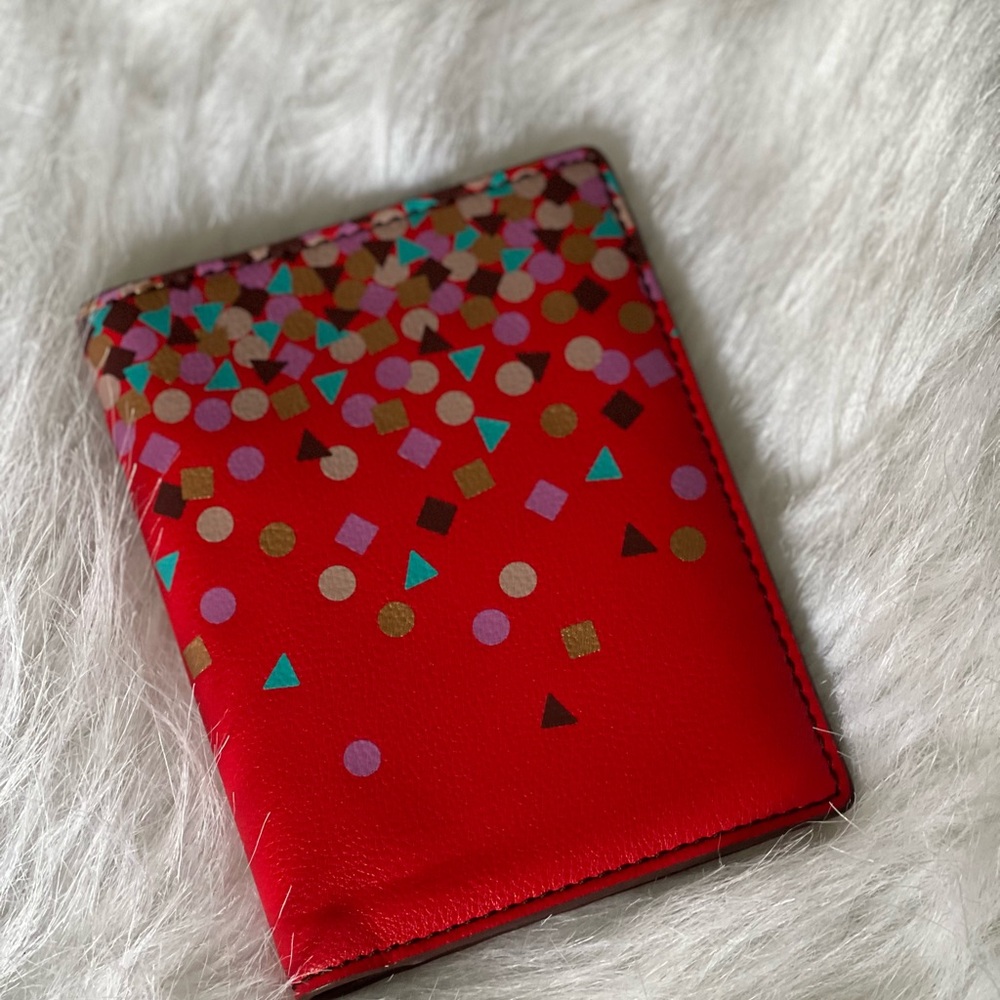 Fossil Red Confetti Passport Holder